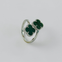 Emerald Clover Duo Ring