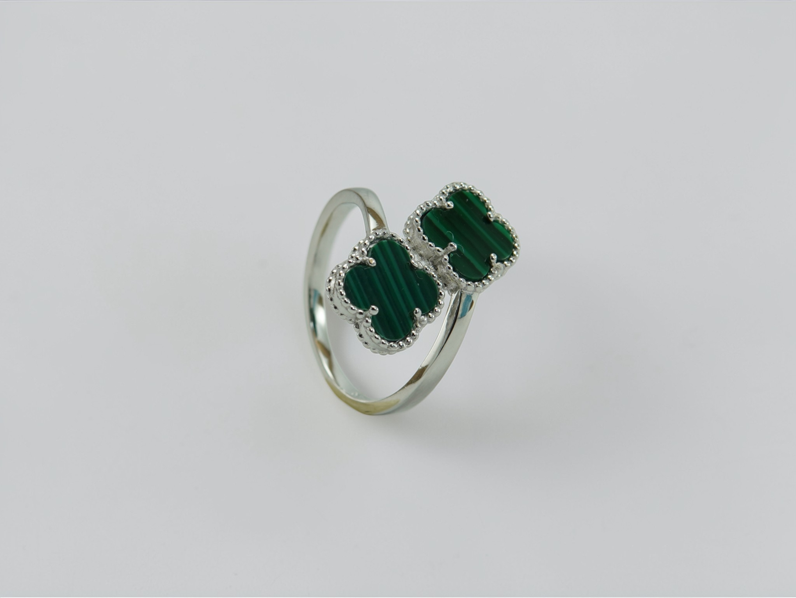 Emerald Clover Duo Ring