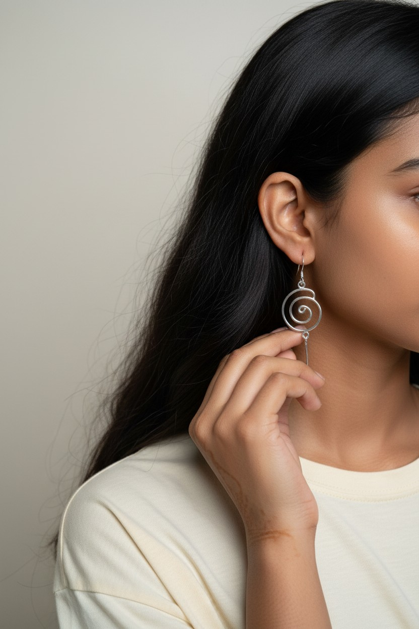 Eterna Spiral Earrings - Image 4