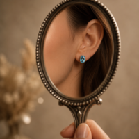 Sky Blue Radiance Stud Earrings