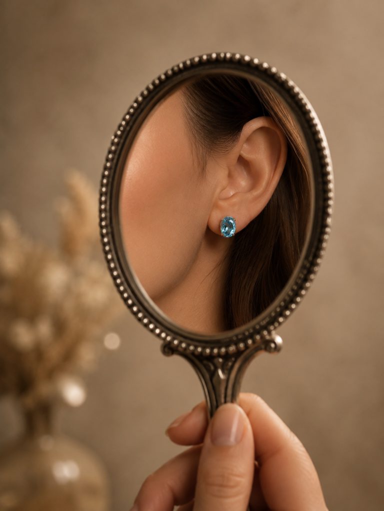 Sky Blue Radiance Stud Earrings