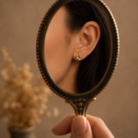Golden Citrine Stud Earrings