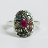 Celestial Navratna Shield Ring