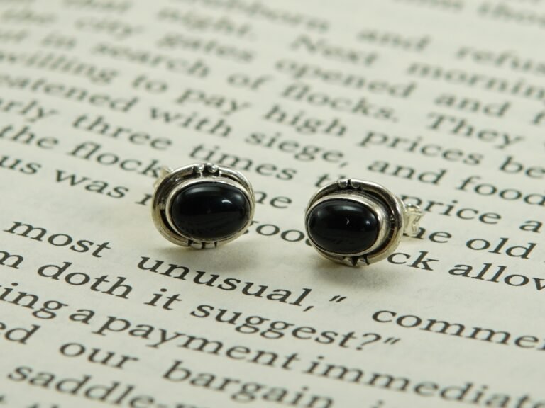 Midnight Sapphire Stud Earrings