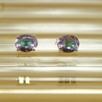 Aurora Glow Oval Stud Earrings