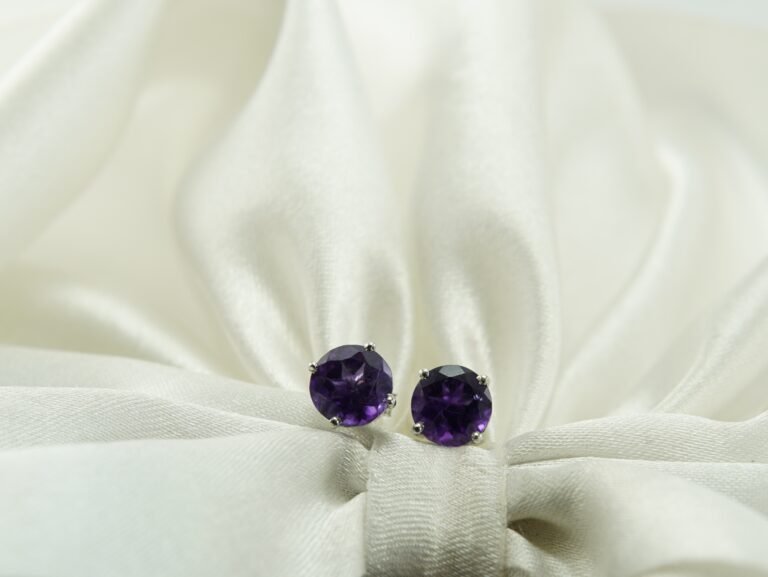 Royal Amethyst Stud Earrings