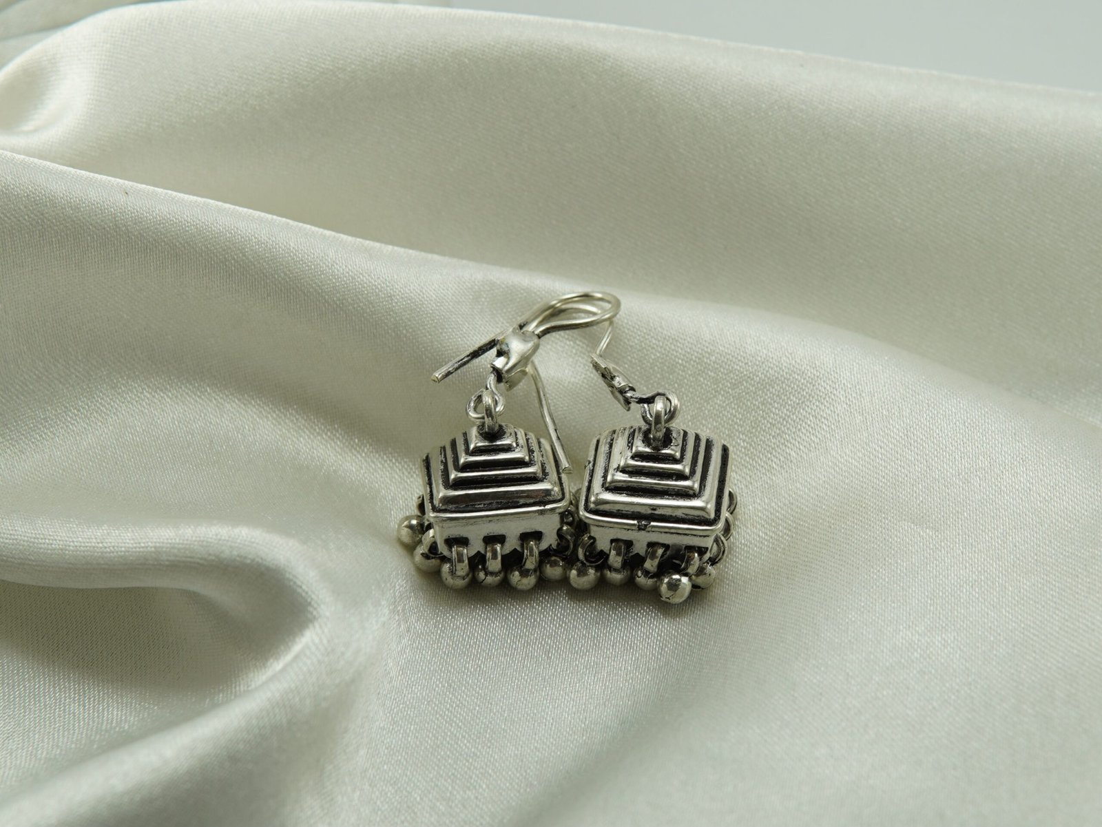 Heritage Pyramid Jhumka Earrings - Image 3