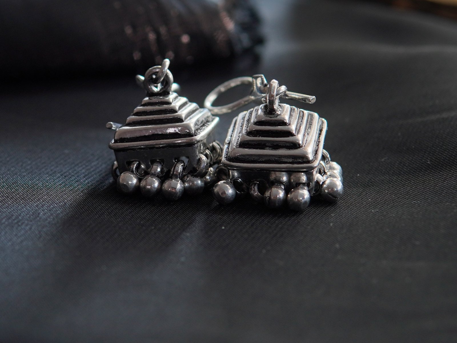 Heritage Pyramid Jhumka Earrings