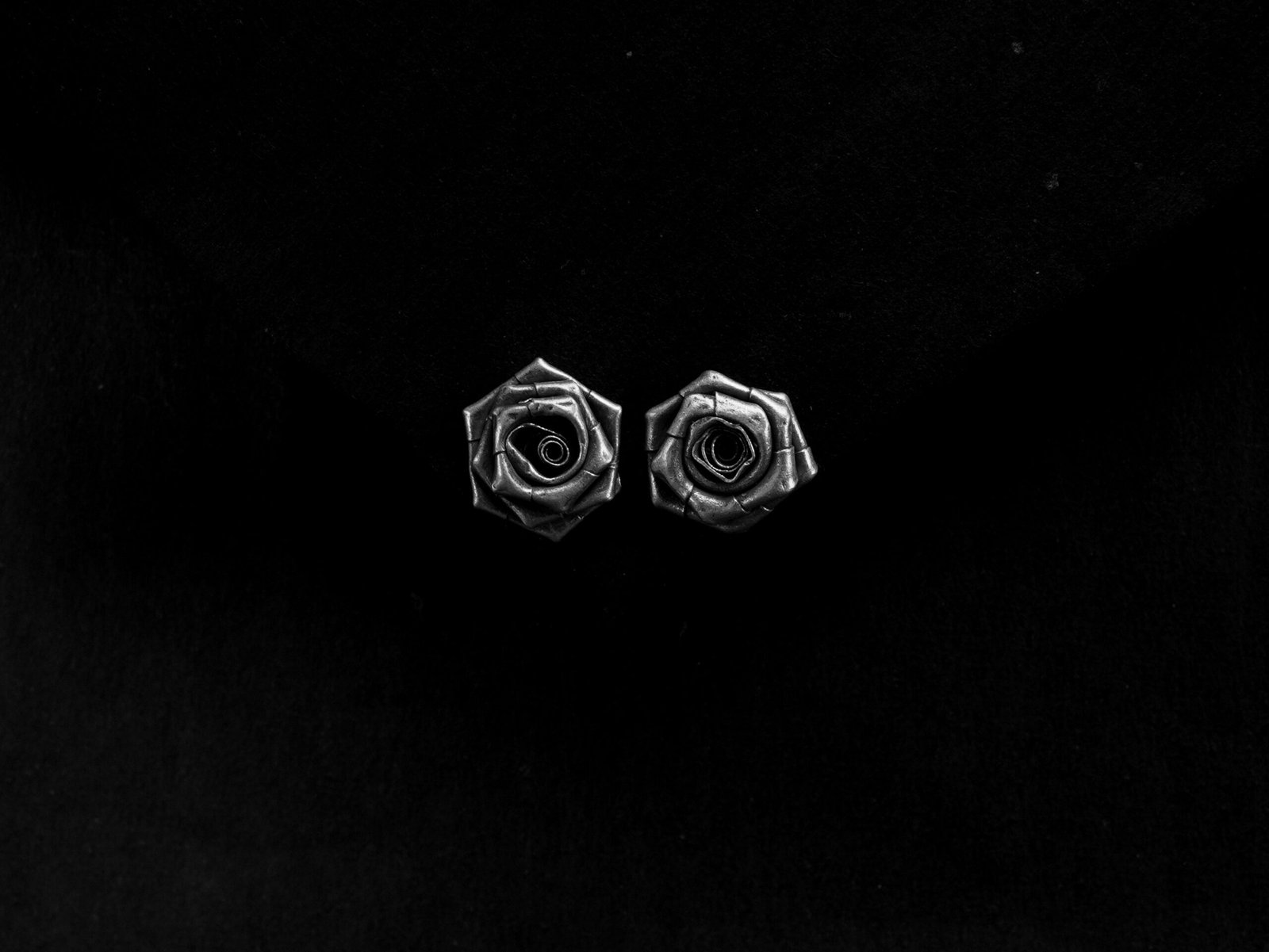Midnight Rose Stud Earrings