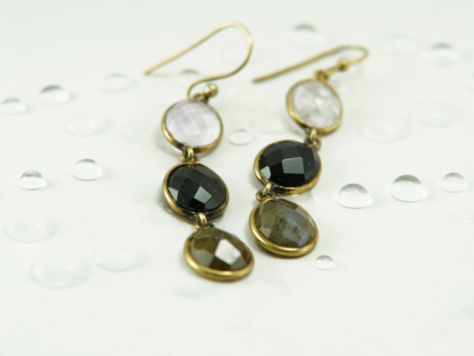 Midnight Harmony Gemstone Earrings - Image 2